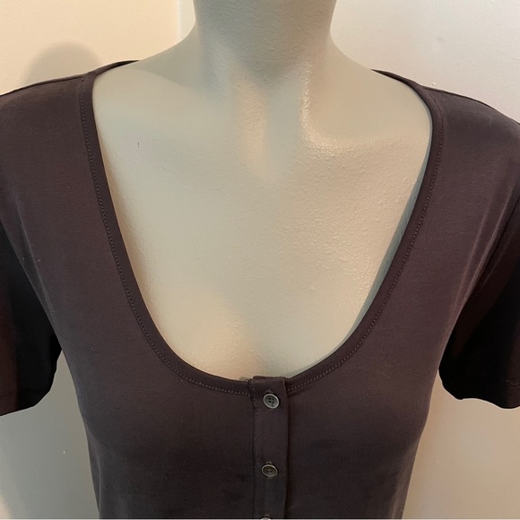 Lucky Brand Dress Short Sleeve Button Down Cotton Black Small - Picture 2 of 7